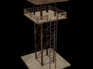 A low-poly of a military tower 3D 模型