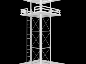 A low-poly of a military tower 3D 模型