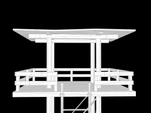 A low-poly of a military tower 3D 模型