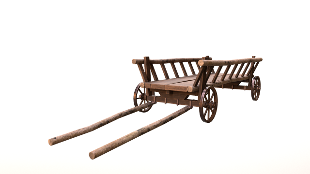Horse Cart Low-poly 3D 모델 .c4d .max .obj .3ds .fbx .stl .blend 