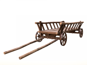 Horse Cart Low-poly 3D Model