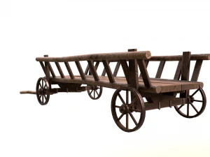 Horse Cart Low-poly 3D Model