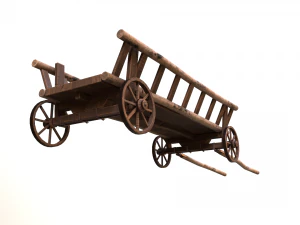Horse Cart Low-poly 3D Model