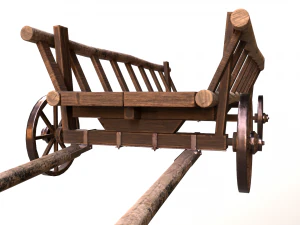 Horse Cart Low-poly 3D Model