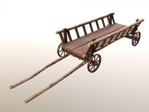 Horse Cart Low-poly 3D Model