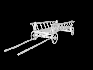 Horse Cart Low-poly 3D Model