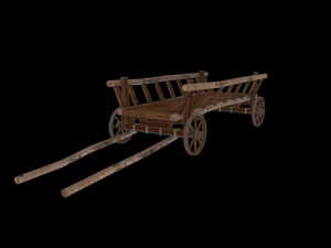 Horse Cart Low-poly 3D Model