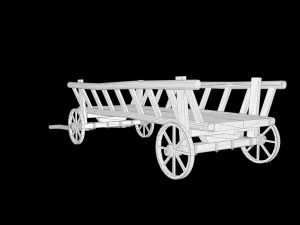 Horse Cart Low-poly 3D Model