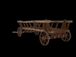 Horse Cart Low-poly 3D Model