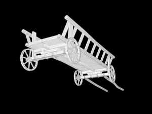 Horse Cart Low-poly 3D Model