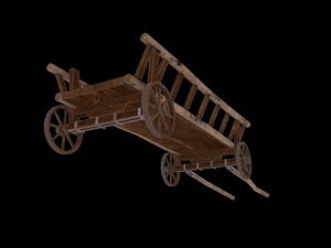 Horse Cart Low-poly 3D Model