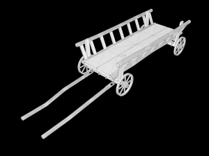 Horse Cart Low-poly 3D Model