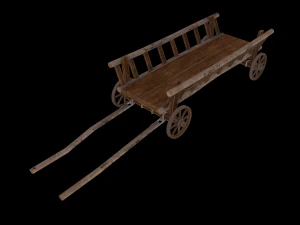 Horse Cart Low-poly 3D Model