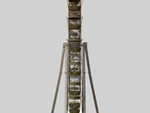 An Old rusty abandoned Low-poly of a Ferris Wheel Modèle 3D