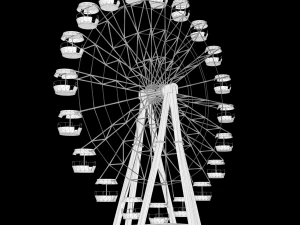 An Old rusty abandoned Low-poly of a Ferris Wheel 3D Model