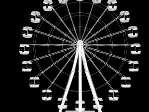 An Old rusty abandoned Low-poly of a Ferris Wheel 3D Model