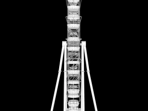 An Old rusty abandoned Low-poly of a Ferris Wheel 3D Model