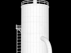 Old tank with pipes Reservoir Low-poly Modèle 3D