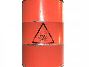 Collection of metal barrels Low-poly 3D Model