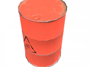 Collection of metal barrels Low-poly 3D Model