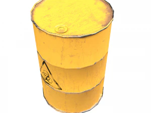 Collection of metal barrels Low-poly 3D Model