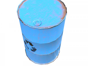 Collection of metal barrels Low-poly 3D Model