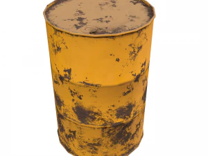 Collection of metal barrels Low-poly 3D Model