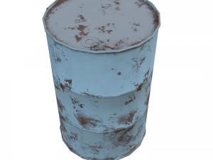 Collection of metal barrels Low-poly 3D Model