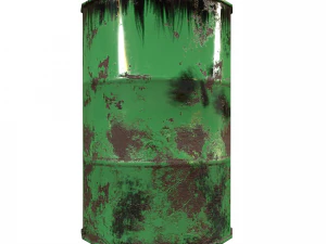 Collection of metal barrels Low-poly 3D Model
