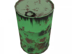 Collection of metal barrels Low-poly 3D Model