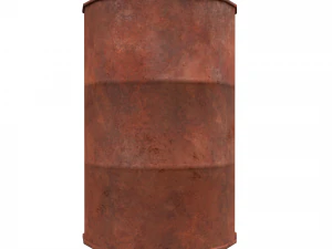 Collection of metal barrels Low-poly 3D Model