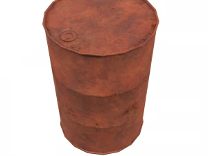 Collection of metal barrels Low-poly 3D Model