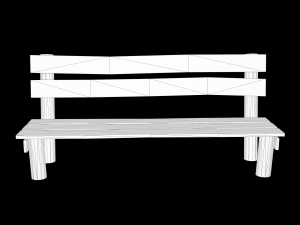 Low-poly wooden benchl 3D Model