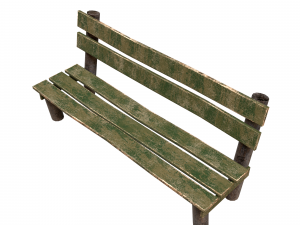 Low-poly wooden benchl 3D Model