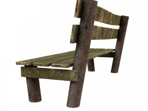 Low-poly wooden benchl 3D Model