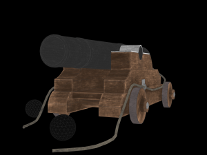 Low-poly of a stylized Pirate Cannon 3D Model