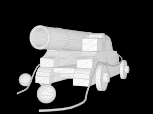 Low-poly of a stylized Pirate Cannon 3D Model