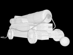 Low-poly of a stylized Pirate Cannon 3D Model