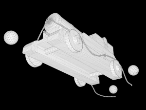 Low-poly of a stylized Pirate Cannon 3D Model
