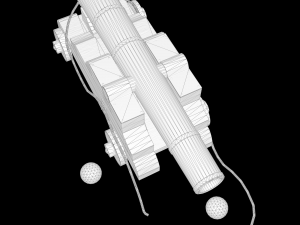 Low-poly of a stylized Pirate Cannon 3D Model
