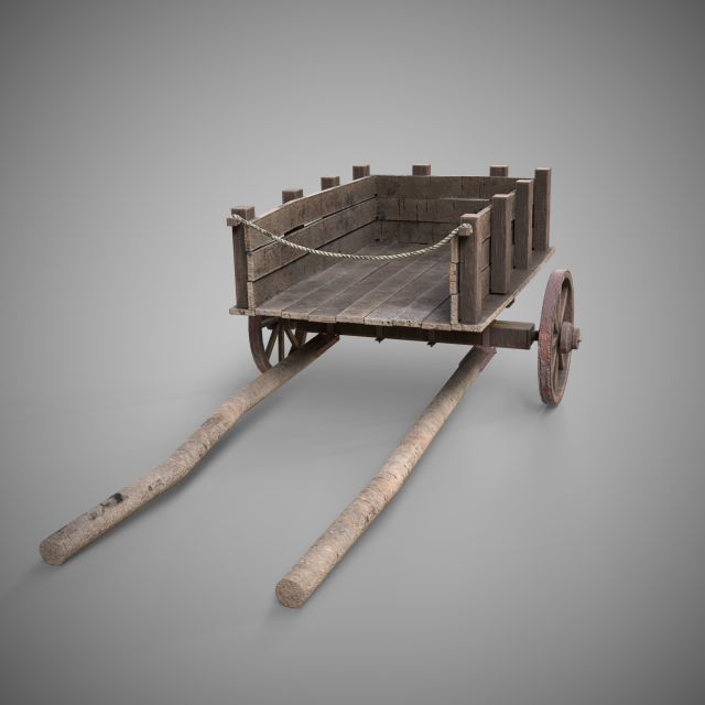 Low-poly of cart 3D 模型 .c4d .max .obj .3ds .fbx .stl .blend 
