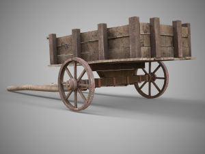 Low-poly of cart 3D 模型