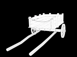 Low-poly of cart 3D Model
