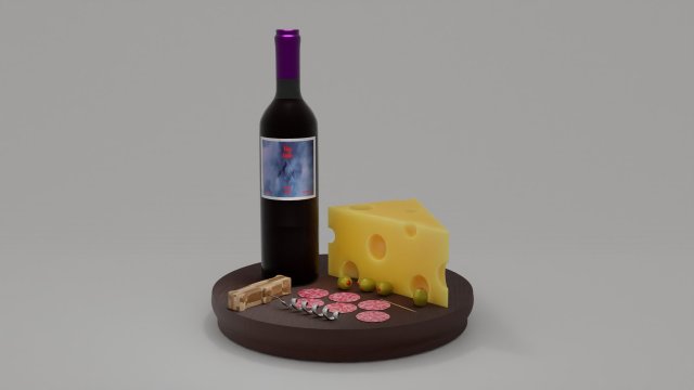Wineandcheese 3D Model .c4d .max .obj .3ds .fbx .stl .blend 