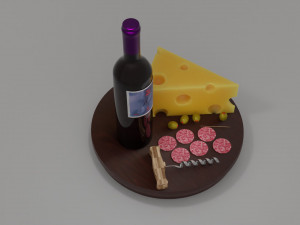 Wineandcheese 3D Model