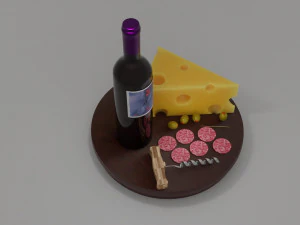 Wineandcheese 3D Model