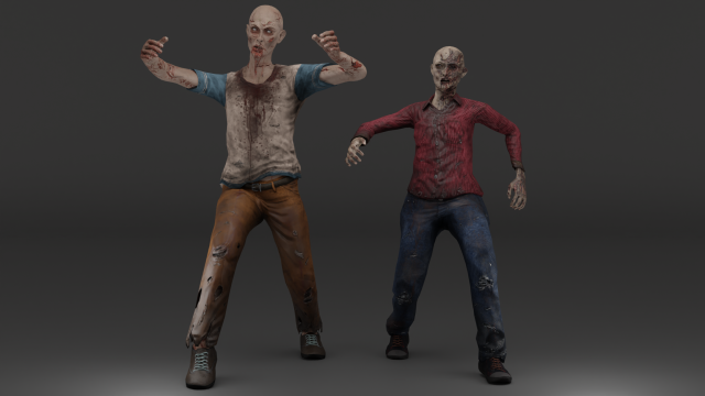 Zombies 3D 模型 .c4d .max .obj .3ds .fbx .stl .blend 