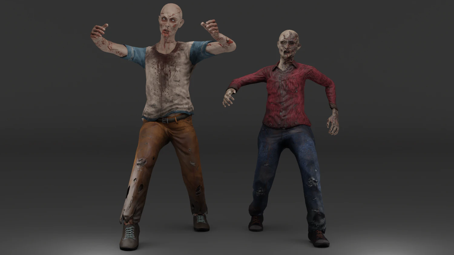 Zombies 3D Model .c4d .max .obj .3ds .fbx .stl .blend 