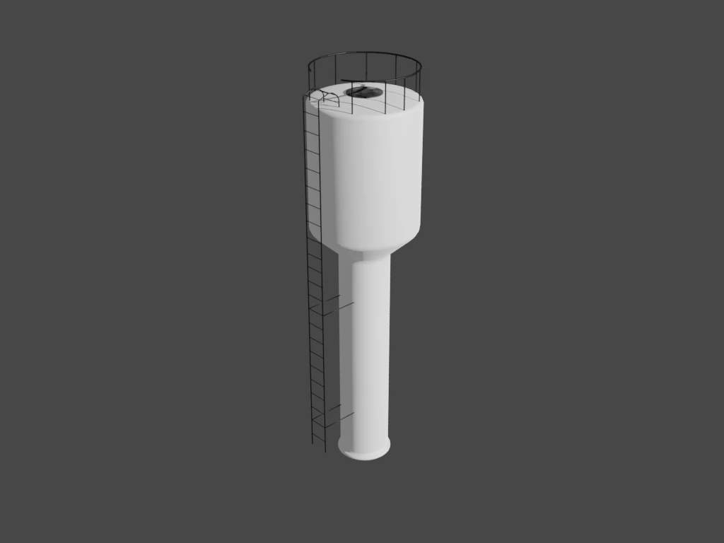 Water Tower 3D Model .c4d .max .obj .3ds .fbx .stl .blend 