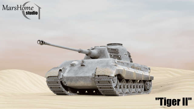 Tank Royal TigerTiger II Modelo 3D .c4d .max .obj .3ds .fbx .stl .blend 